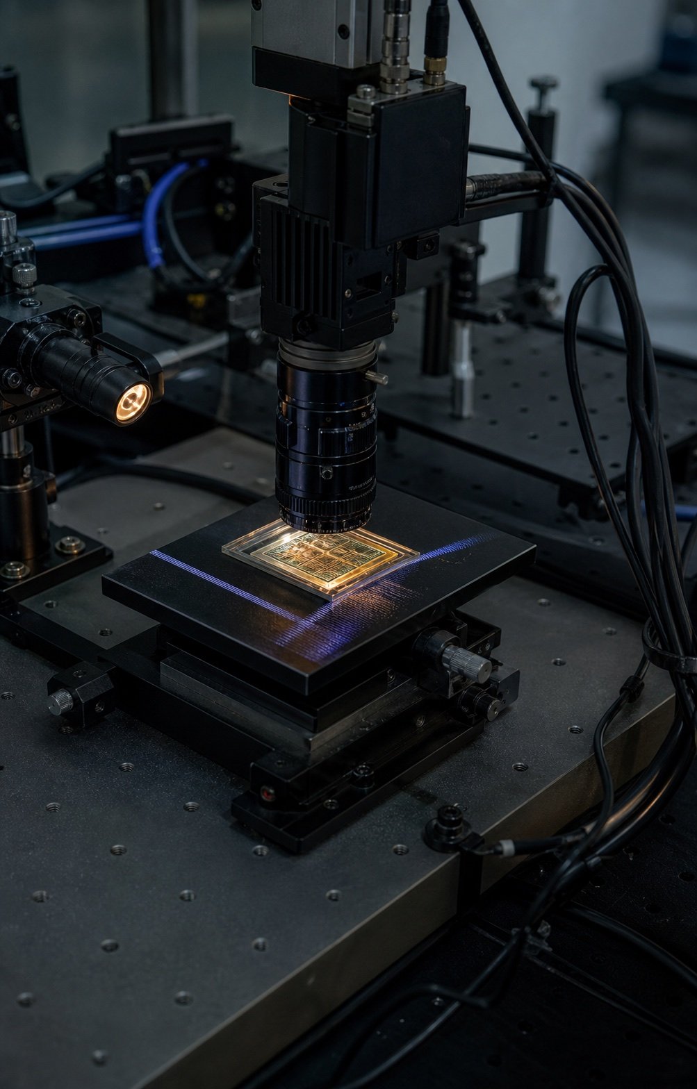 Precision optical inspection system analysing a sensor substrate